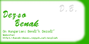 dezso benak business card